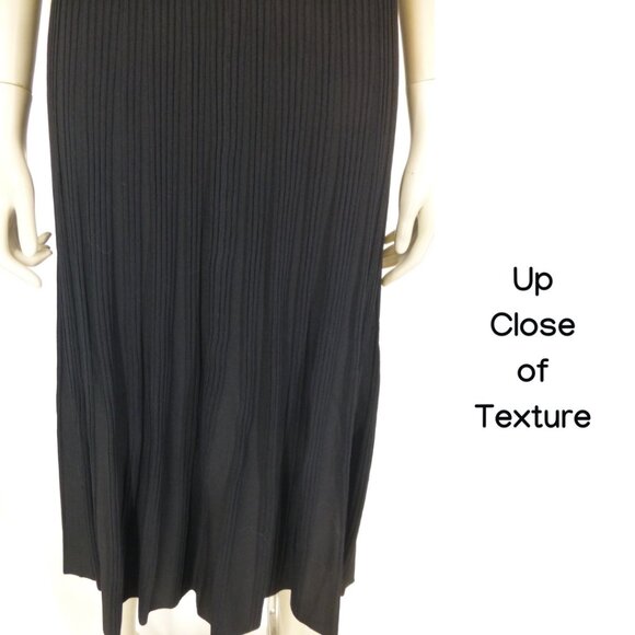 Tahari Black Ribbed Quarter Sleeve Maxi Dress - Picture 7 of 12